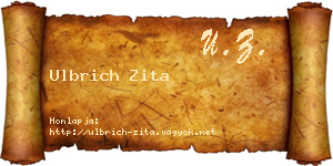 Ulbrich Zita névjegykártya