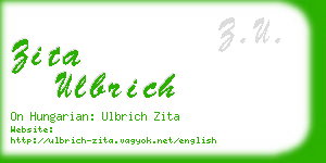 zita ulbrich business card